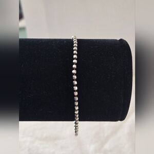 Milor Faceted Bead Bracelet - Silver